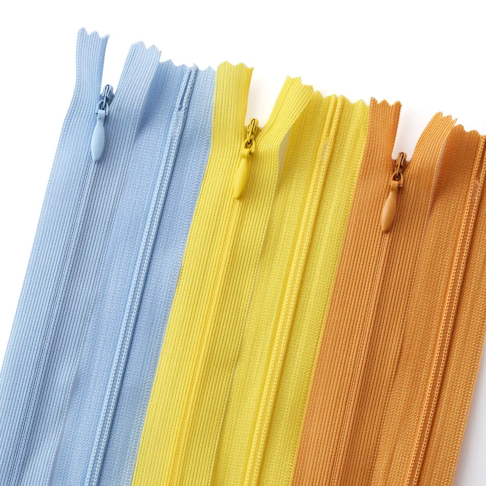 Wholesale Colorful Women's Dress Cloth Belt Nylon Invisible Zipper