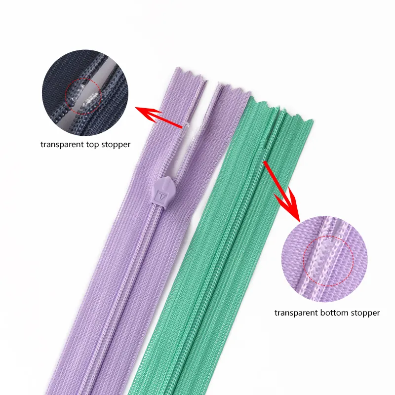 Wholesale Colorful Women's Dress Cloth Belt Nylon Invisible Zipper