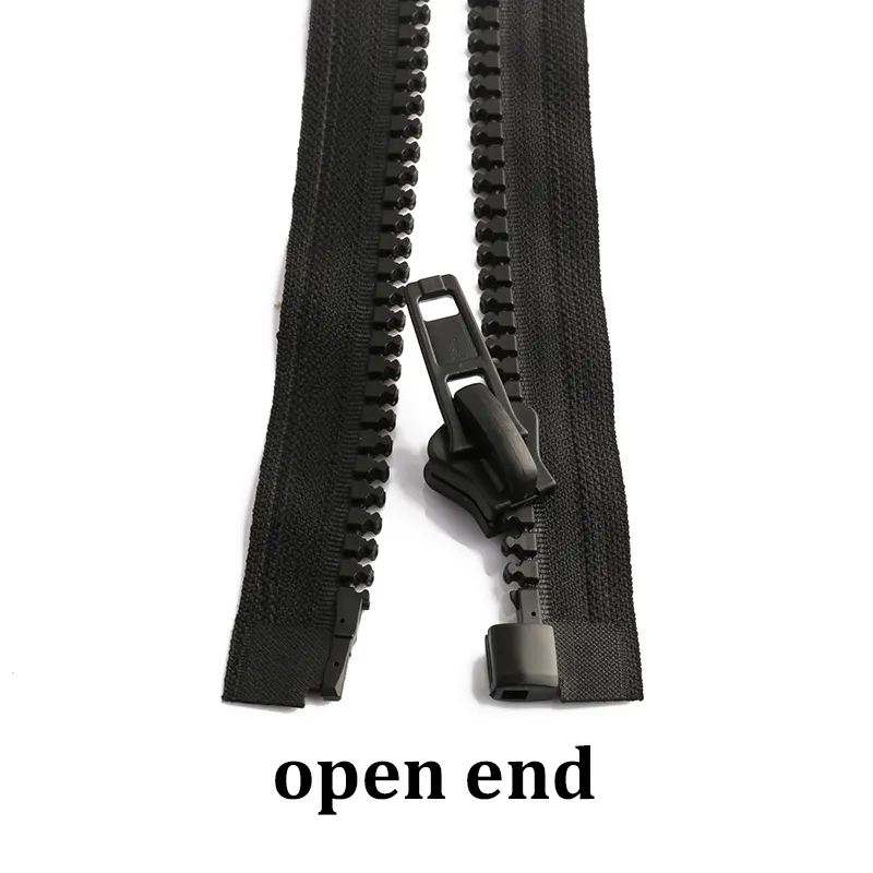 Custom Black #10 Open End Plastic Zipper For Garment Bags Factory Price