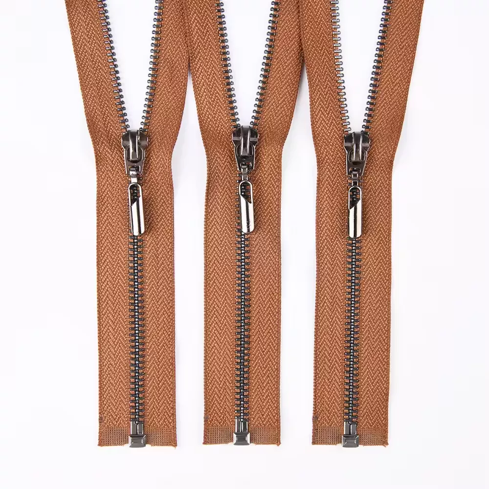 Custom #5 Open End Copper Metal Zippers With Decorative Slider