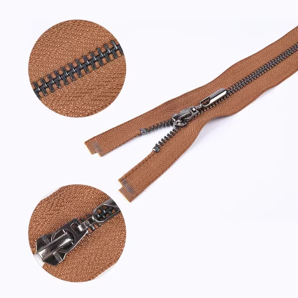 Custom #5 Open End Copper Metal Zippers With Decorative Slider