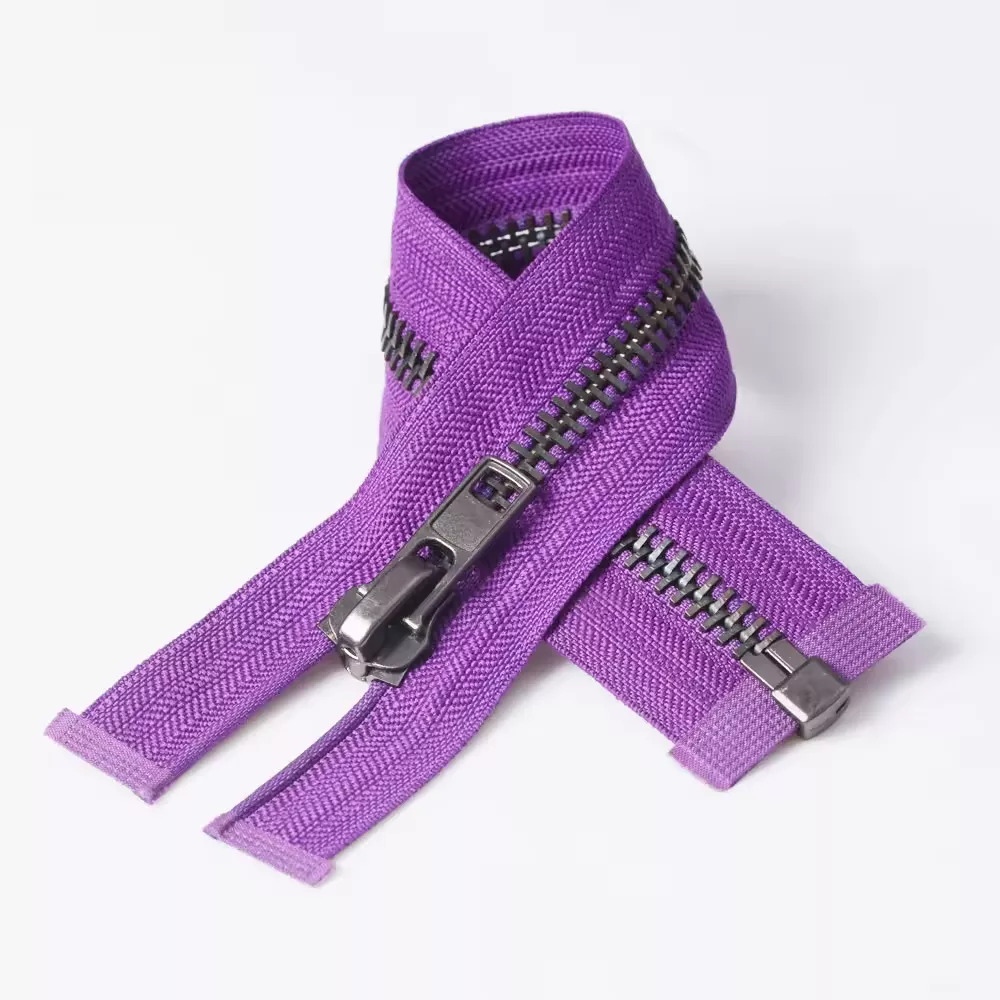 Custom #8  Anique-nickel Purple Open End Metal Zipper Manufacturer