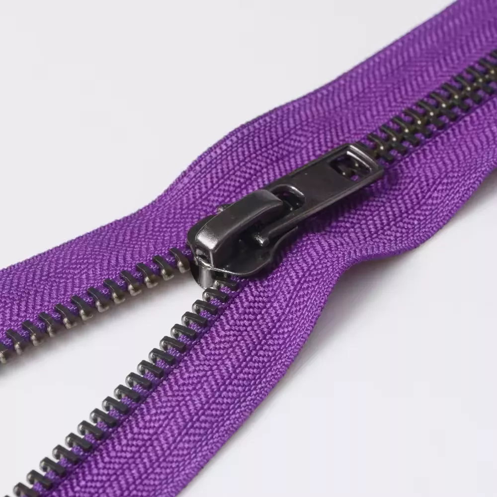 Custom #8  Anique-nickel Purple Open End Metal Zipper Manufacturer